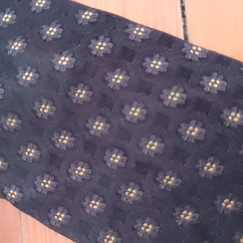 Vintage Italian tie Rhodia Italia silk organza black yellow like new