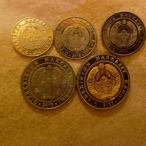 Uzbekistan coin set used, 50 to 1000 So'm