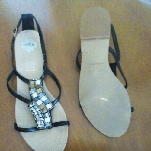 Doca sandals new black flat size 39