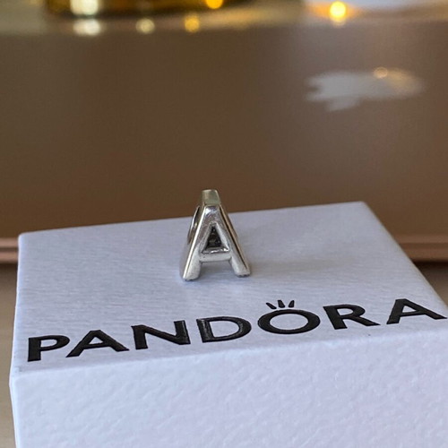Pandora authentic charm monogram "A" new silver