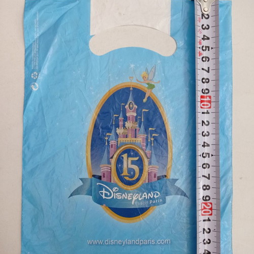 Disneyland Paris plastic packaging bags small blue used 2 pcs