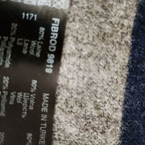 Celio men's wool scarf like new, gray-blue stripes