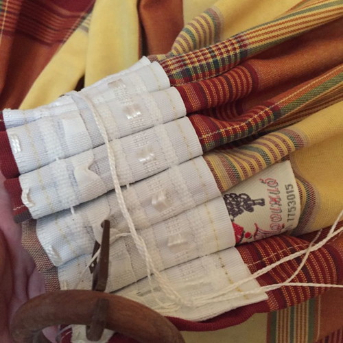 Curtain and pillow set used with 2 checkered panels and 5 covers