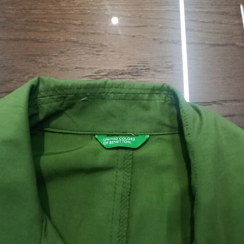 Benetton women's trench coat used green size S