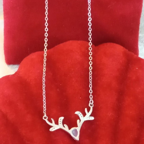 925 silver necklace with moonstone, 44cm