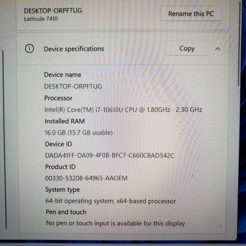 Dell Latitude 7410 Carbon Business Edition like new with i7, 16GB RAM, 512GB SSD