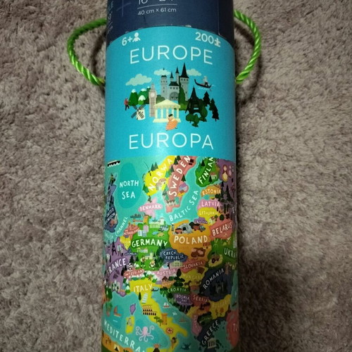 Puzzle Europe like new, 200 pieces with 40x61 cm poster