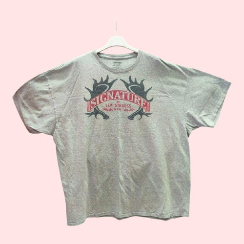 Vintage Levi Strauss men's T-shirt XXL used, gray, cotton