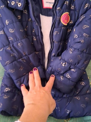Girls' winter jacket blue, like new, age 2-3 years