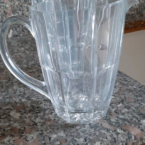 Glass pitchers used, set of 2 for water, wine, beer
