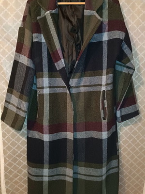 Γυναικείο παλτό BSB μακρύ καρό μεταχειρισμένο