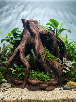 Aquarium 3D printed large root cave shelter new