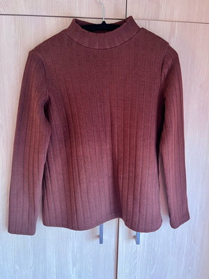 Shein brown blouse with inner fur lining, new, size S