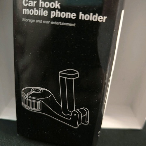 Car phone holder mounting on headrest metal bar