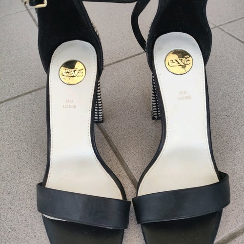 Exe leather sandals like new, black and white, size 38