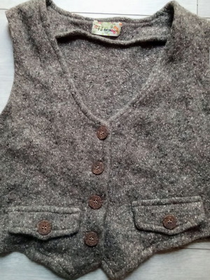 Wool sleeveless vest S used, gray