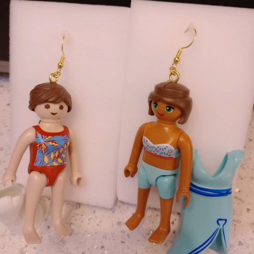 Playmobil Earrings the Swimmers!!
