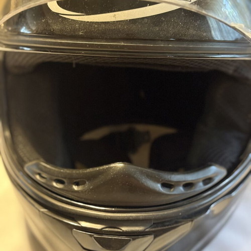 Suomy full face motorcycle helmet used, size Large, black