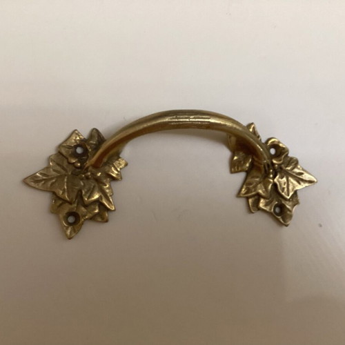 Vintage brass furniture handles set of 4 used, Italy Bologna