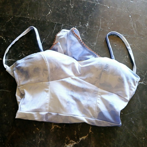 Madame Shoushou Gemini one-piece swimsuit new, size L, blue and white