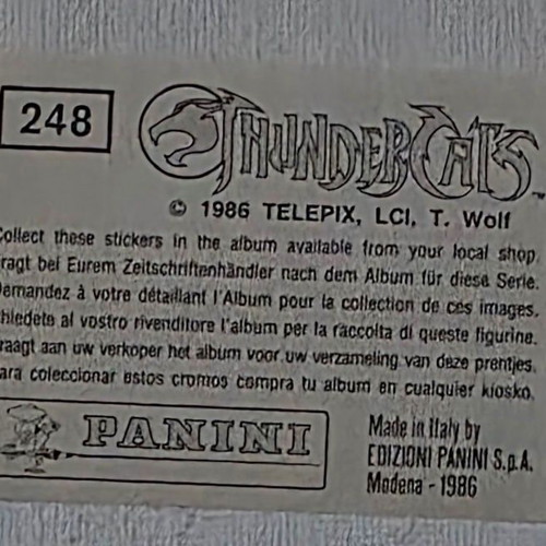 1986 Panini Thundercats Sticker #248