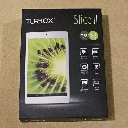 Turbo-X tablet used, 7.85" screen, 8GB memory, front and rear cameras