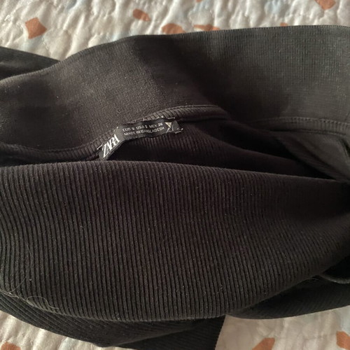 Zara midi ribbed cotton dress black, like new