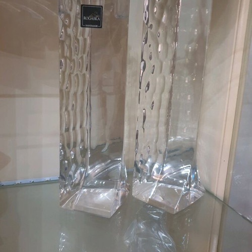 Rogaska Singapore Crystal Candlesticks new set of two