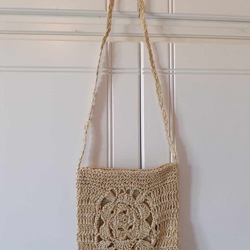 Straw shoulder bag new beige