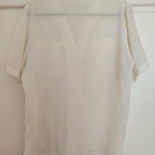 Donna silk semi-transparent cream shirt XL
