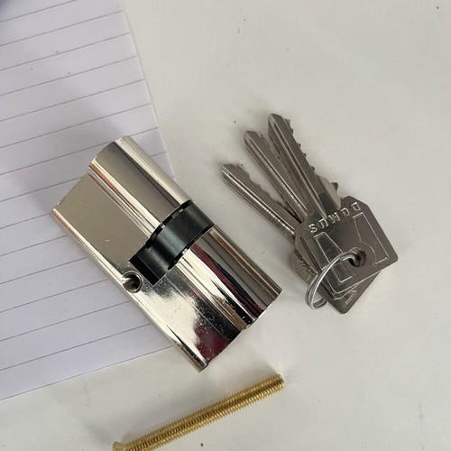 Domus lock cylinder new with nickel finish and 3 keys