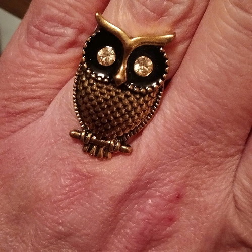 Owl ring adjustable like new