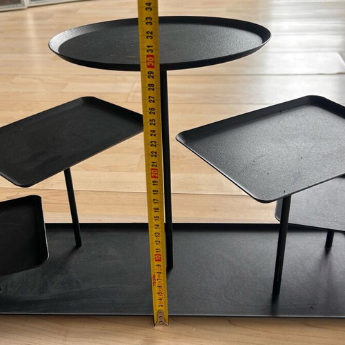 Metal multi-tier display stand matte black like new