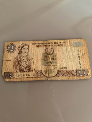 Cyprus pound banknote used