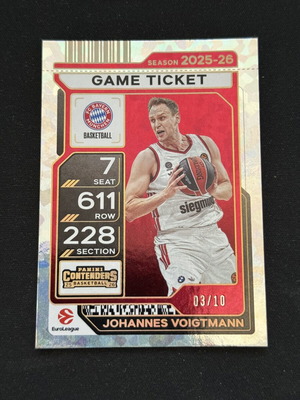 Κάρτα Panini Euroleague Contenders 25/26 Johannes Voigtmann Game Ticket