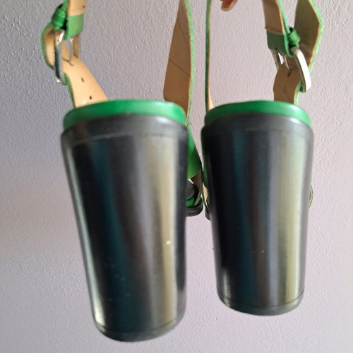 Bimba Y Lola Green Leather Sandals New Size 39