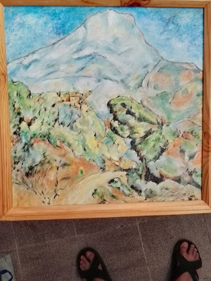 Hand-painted canvas painting with wooden frame 40x40 cm