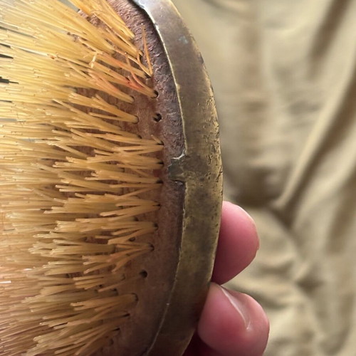 Old carved handmade bronze brush used, 18th-19th century