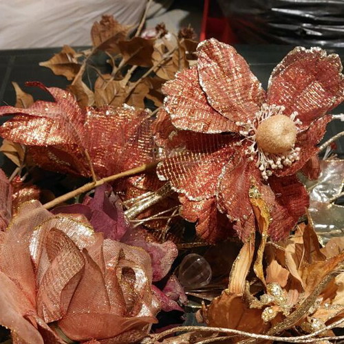 Fabric flowers like new, pack of 17 pieces, 60-70cm