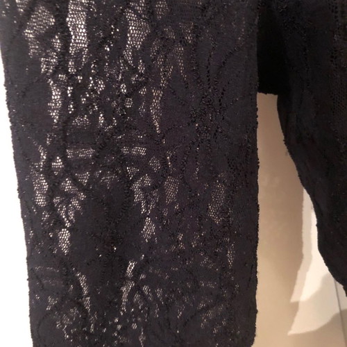 Christian Lacroix black lace top with stand up collar like new