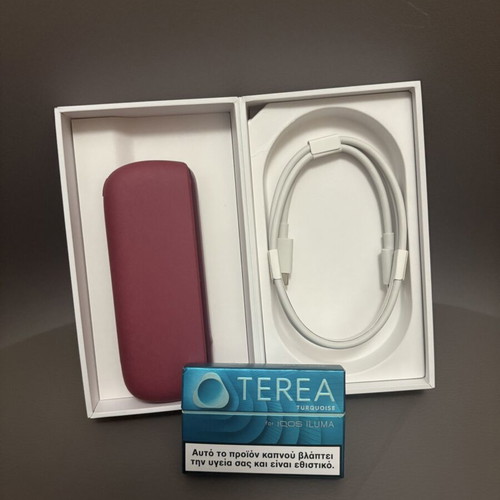 Iqos Iluma used, burgundy with charger in original box