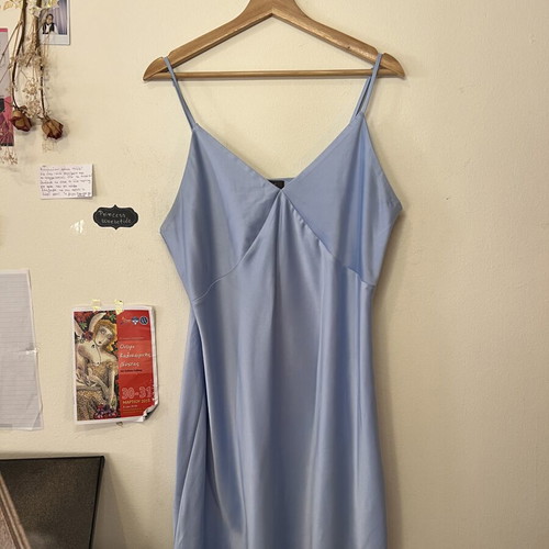 Adoro satin slip dress used, pastel blue, size XXL