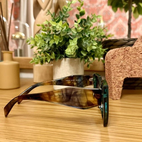 Ikko Oversized Geometric Sunglasses Green Like New