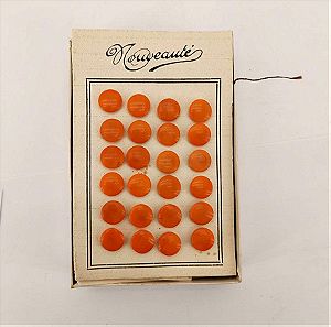 Κουμπιά κοκάλινα πορτοκαλι εποχής 1950
