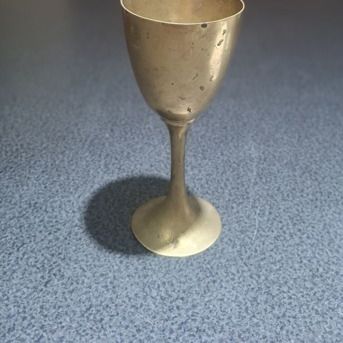 Brass liqueur glass used, vintage style, 100-120 ml
