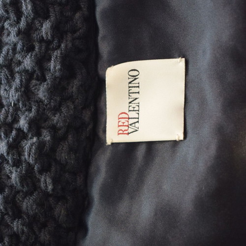 Red Valentino dark blue 100% wool knitted cardigan with lining, size L
