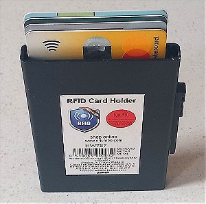 Θήκη Πιστωτικών Καρτών Μαύρη Μεταλλική με Προστασία RFID