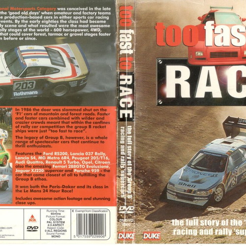 Too Fast To Race DVD used, action