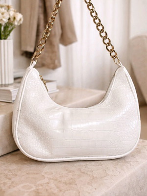 Shein White Croc Shoulder Bag like new