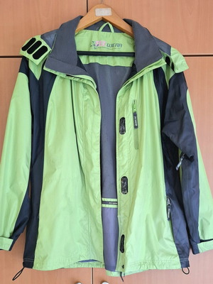 C&A Rodeo Tecwear ανδρικό αντιανεμικό μπουφάν πεζοπορίας σε πράσινο και γκρι, XL